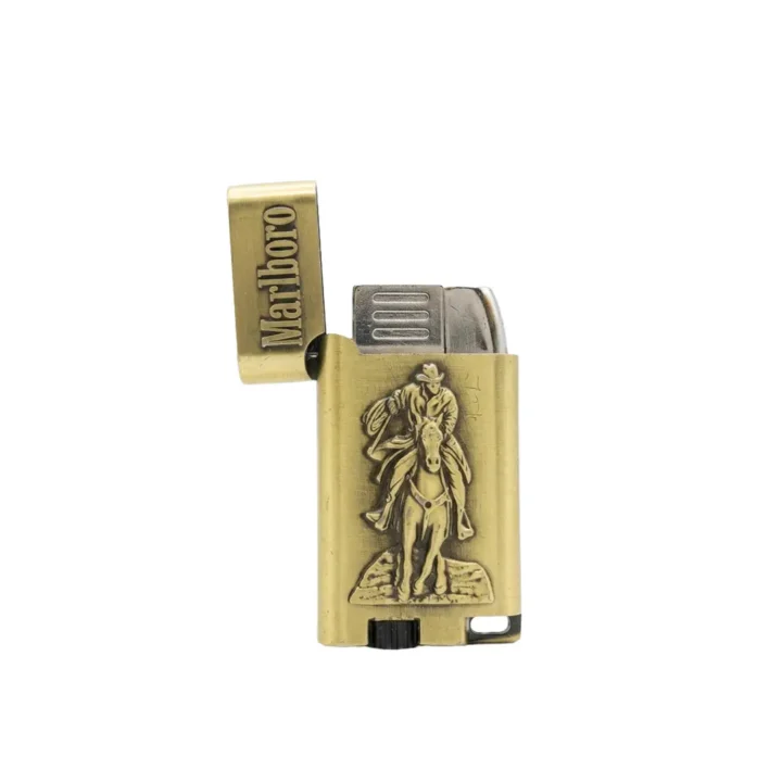 Marlboro Branded Gold Lighter open cap