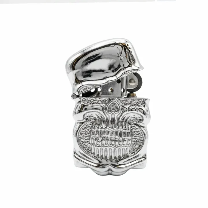 Skull Designed Fancy Lighter after open cap